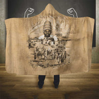 Mansa Musa Hooded Blanket Sepia Map Historic Pilgrimage Empire Expedition 1324 African Royalty Legacy - Wonder Print Shop
