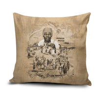 Mansa Musa Pillow Cover Sepia Map Historic Pilgrimage Empire Expedition 1324 African Royalty Legacy - Wonder Print Shop