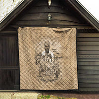 Mansa Musa Quilt Sepia Map Historic Pilgrimage Empire Expedition 1324 African Royalty Legacy - Wonder Print Shop