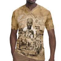 Mansa Musa Rugby Jersey Sepia Map Historic Pilgrimage Empire Expedition 1324 African Royalty Legacy - Wonder Print Shop