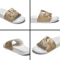 Mansa Musa Slide Sandals Sepia Map Historic Pilgrimage Empire Expedition 1324 African Royalty Legacy - Wonder Print Shop