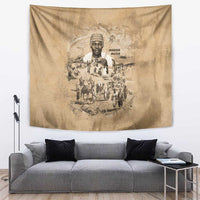 Mansa Musa Tapestry Sepia Map Historic Pilgrimage Empire Expedition 1324 African Royalty Legacy - Wonder Print Shop