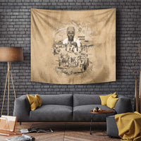 Mansa Musa Tapestry Sepia Map Historic Pilgrimage Empire Expedition 1324 African Royalty Legacy - Wonder Print Shop