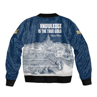 Mansa Musa Sankore University Sleeve Zip Bomber Jacket Knowledge is the True Gold - African Scholarly Legacy - Wonder Print Shop