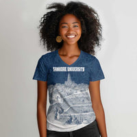 Mansa Musa Sankore University Women V-Neck T-Shirt Knowledge is the True Gold - African Scholarly Legacy - Wonder Print Shop