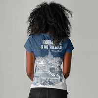 Mansa Musa Sankore University Women V-Neck T-Shirt Knowledge is the True Gold - African Scholarly Legacy - Wonder Print Shop