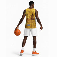 Mansa Musa Basketball Jersey Golden Legacy Theme Ancient Map Regal Portrait of Mali Emperor Timbuktu - Wonder Print Shop