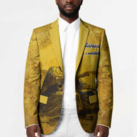 Mansa Musa Blazer Golden Legacy Theme Ancient Map Regal Portrait of Mali Emperor Timbuktu - Wonder Print Shop