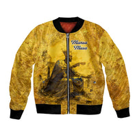 Mansa Musa Bomber Jacket Golden Legacy Theme Ancient Map Regal Portrait of Mali Emperor Timbuktu - Wonder Print Shop