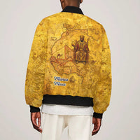 Mansa Musa Bomber Jacket Golden Legacy Theme Ancient Map Regal Portrait of Mali Emperor Timbuktu - Wonder Print Shop