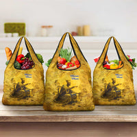 Mansa Musa Grocery Bag Golden Legacy Theme Ancient Map Regal Portrait of Mali Emperor Timbuktu - Wonder Print Shop