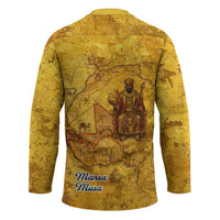 Mansa Musa Hockey Jersey Golden Legacy Theme Ancient Map Regal Portrait of Mali Emperor Timbuktu - Wonder Print Shop