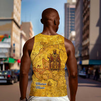 Mansa Musa Men Tank Top Golden Legacy Theme Ancient Map Regal Portrait of Mali Emperor Timbuktu - Wonder Print Shop