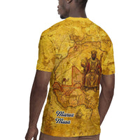 Mansa Musa Rugby Jersey Golden Legacy Theme Ancient Map Regal Portrait of Mali Emperor Timbuktu - Wonder Print Shop