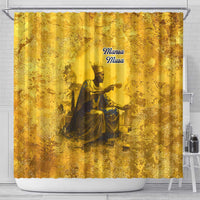 Mansa Musa Shower Curtain Golden Legacy Theme Ancient Map Regal Portrait of Mali Emperor Timbuktu - Wonder Print Shop