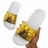 Mansa Musa Slide Sandals Golden Legacy Theme Ancient Map Regal Portrait of Mali Emperor Timbuktu - Wonder Print Shop