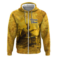 Mansa Musa Zip Hoodie Golden Legacy Theme Ancient Map Regal Portrait of Mali Emperor Timbuktu - Wonder Print Shop