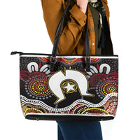 Torest Trait Islands Mix Aboriginal Pattern Leather Tote Bag - Wonder Print Shop