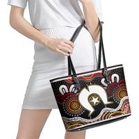 Torest Trait Islands Mix Aboriginal Pattern Leather Tote Bag - Wonder Print Shop