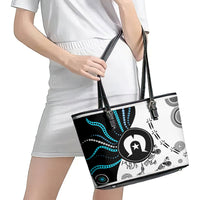 Aboriginal Pattern Torest Strait Island Leather Tote Bag - Wonder Print Shop