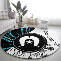 Aboriginal Pattern Torest Strait Island Round Carpet