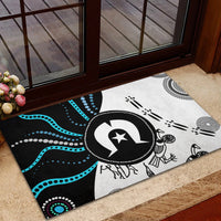 Aboriginal Pattern Torest Strait Island Rubber Doormat - Wonder Print Shop