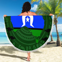 Torest Trait Islands Mix Aboriginal Pattern Beach Blanket - Wonder Print Shop