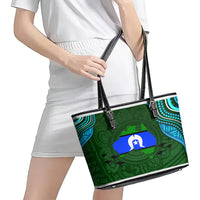 Torest Trait Islands Mix Aboriginal Pattern Leather Tote Bag - Wonder Print Shop