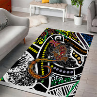 Aboriginal Lizzard Pattern Dot Art Area Rug - Wonder Print Shop