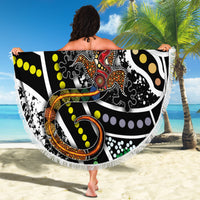 Aboriginal Lizzard Pattern Dot Art Beach Blanket - Wonder Print Shop