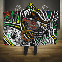 Aboriginal Lizzard Pattern Dot Art Hooded Blanket