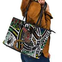 Aboriginal Lizzard Pattern Dot Art Leather Tote Bag - Wonder Print Shop