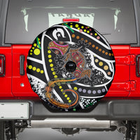 Aboriginal Lizzard Pattern Dot Art Spare Tire Cover - Wonder Print Shop