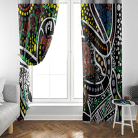 Aboriginal Lizzard Pattern Dot Art Window Curtain - Wonder Print Shop