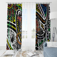 Aboriginal Lizzard Pattern Dot Art Window Curtain - Wonder Print Shop