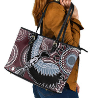 Aboriginal Pattern Bird Leather Tote Bag - Wonder Print Shop