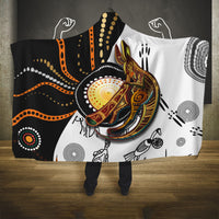 Aboriginal Kangaroo Pattern Dot Art Hooded Blanket