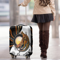 Aboriginal Kangaroo Pattern Dot Art Luggage Cover - Wonder Print Shop