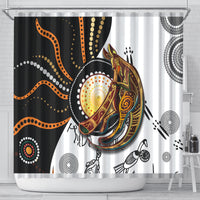 Aboriginal Kangaroo Pattern Dot Art Shower Curtain