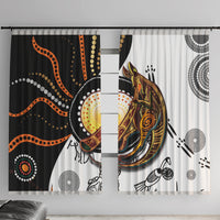 Aboriginal Kangaroo Pattern Dot Art Window Curtain - Wonder Print Shop