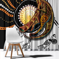 Aboriginal Kangaroo Pattern Dot Art Window Curtain - Wonder Print Shop