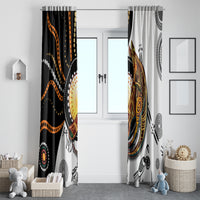 Aboriginal Kangaroo Pattern Dot Art Window Curtain - Wonder Print Shop