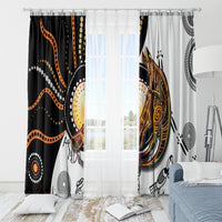Aboriginal Kangaroo Pattern Dot Art Window Curtain - Wonder Print Shop