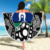 Torest Trait Islands Map Mix Aboriginal Pattern Beach Blanket - Wonder Print Shop