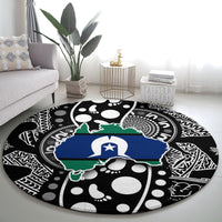 Torest Trait Islands Map Mix Aboriginal Pattern Round Carpet
