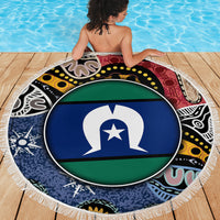 Torest Trait Islands Mix Aboriginal Pattern Beach Blanket - Wonder Print Shop