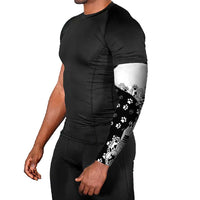 Judging You Silently Arm Sleeves Black Cat Playful Monochrome Paw Print