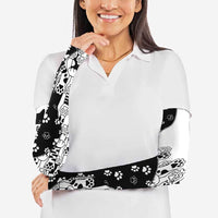 Judging You Silently Arm Sleeves Black Cat Playful Monochrome Paw Print