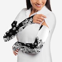 Judging You Silently Arm Sleeves Black Cat Playful Monochrome Paw Print