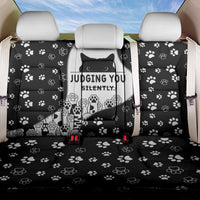 Judging You Silently Back Car Seat Cover Black Cat Playful Monochrome Paw Print